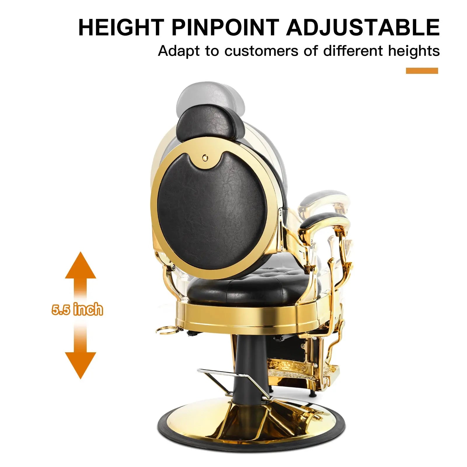 Barber chair 2024 black and gold