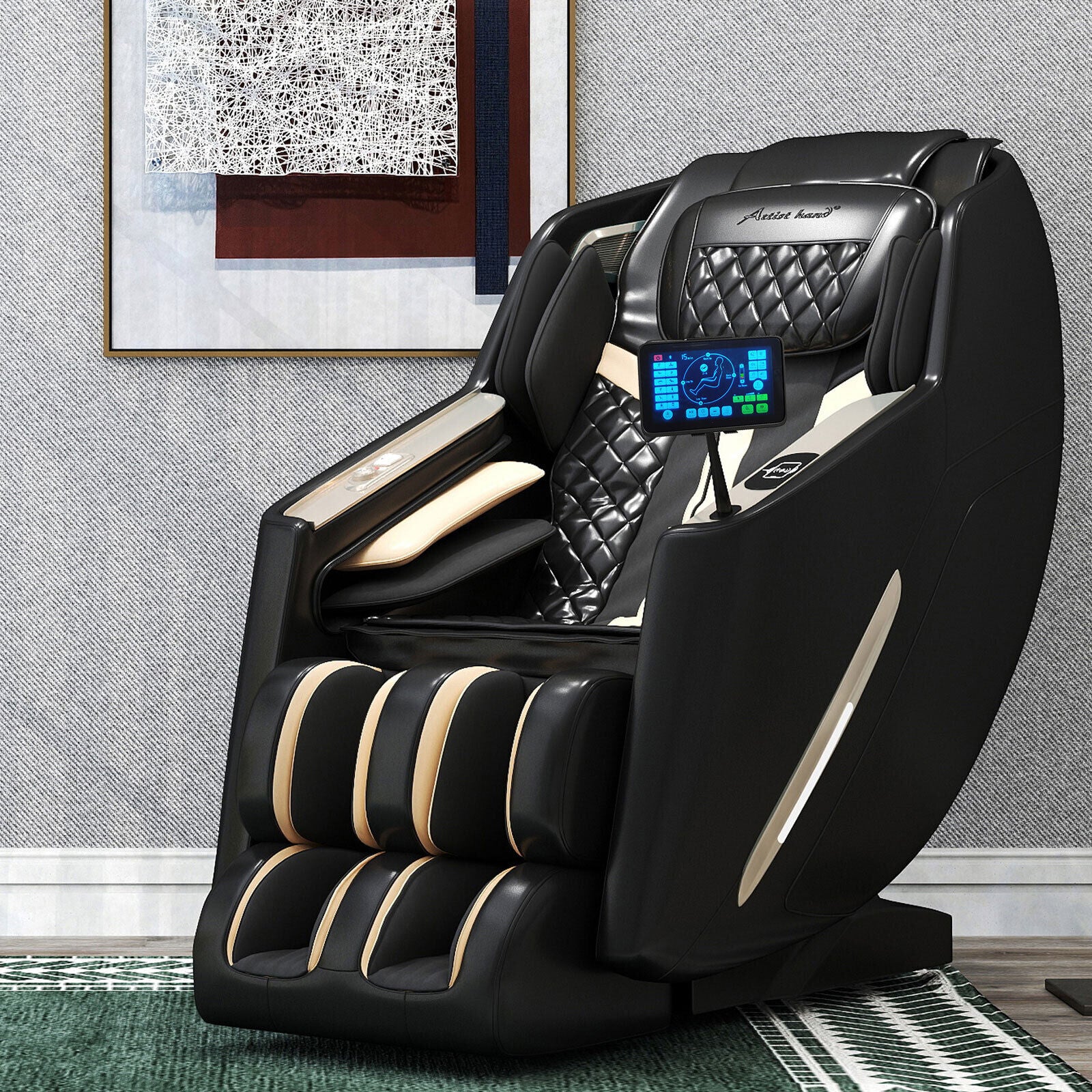 #2031 3D Full Body Massage Chair, Zero Gravity Recliner Chair with AI Voice Control, Back and Calf Heating, Bluetooth Speakers, and Foot Massager, Full Body Airbags Compression Massage