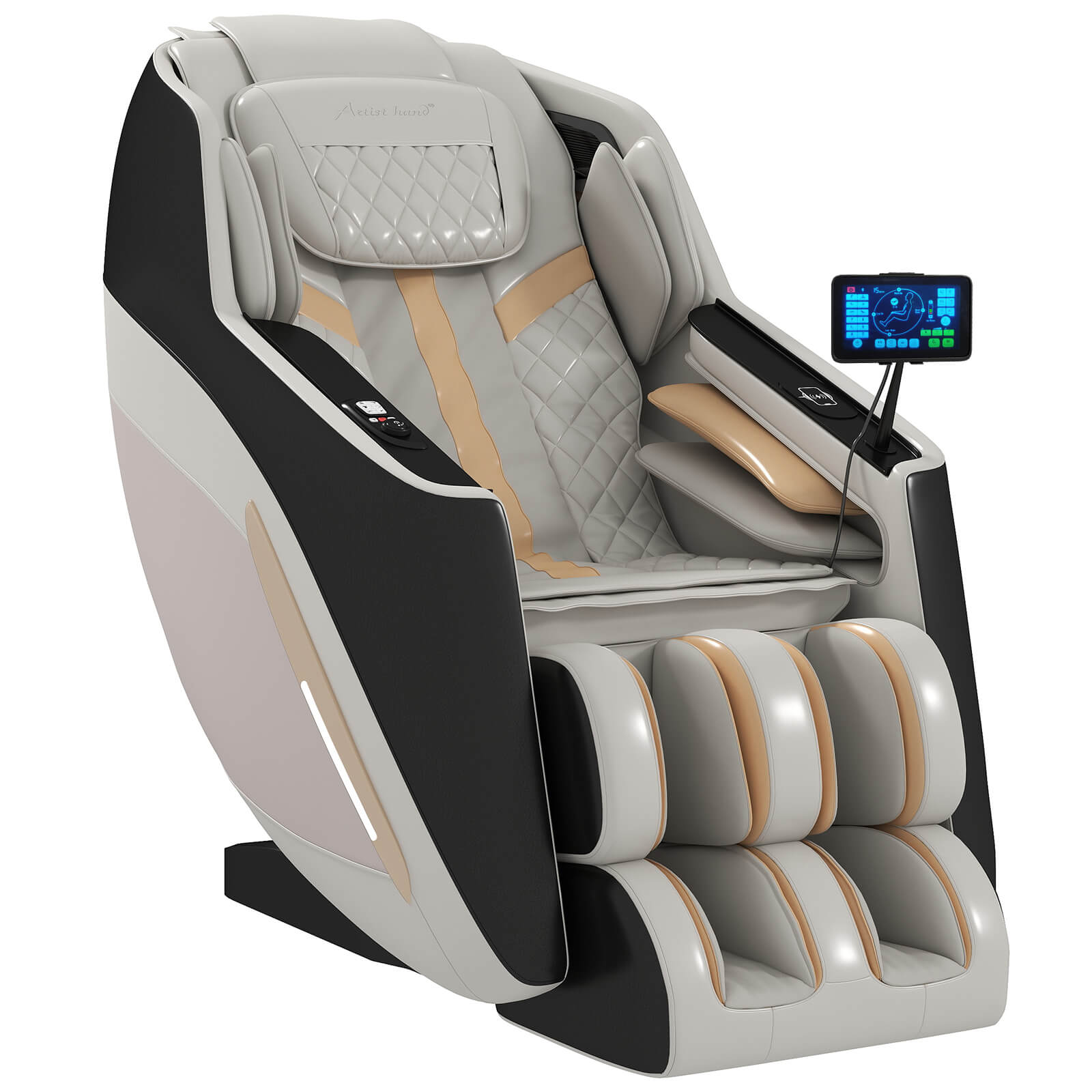 #2031 3D Full Body Massage Chair, Zero Gravity Recliner Chair with AI Voice Control, Back and Calf Heating, Bluetooth Speakers, and Foot Massager, Full Body Airbags Compression Massage