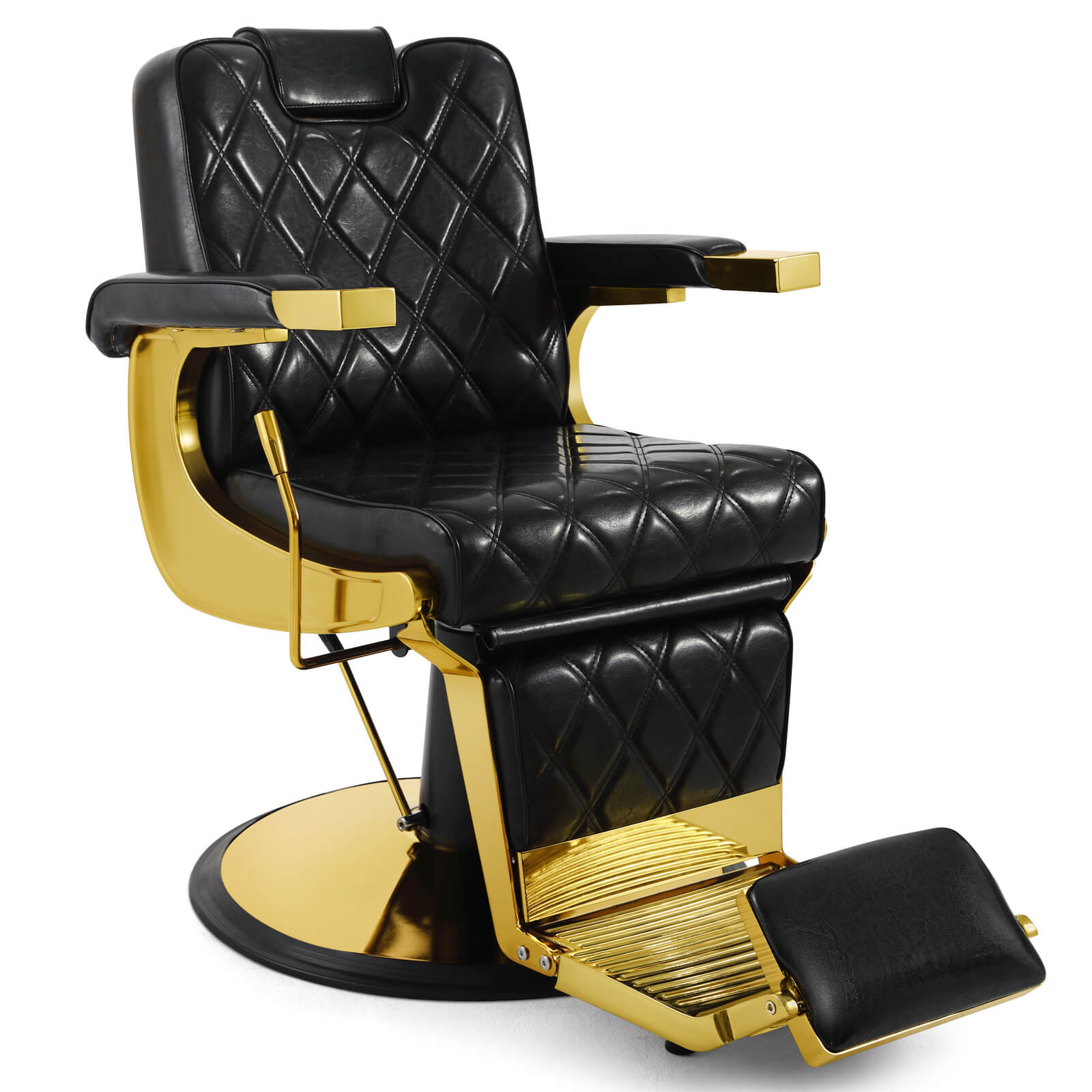 #5636 Prestige Wide Backrest Barber Chair（Gold/Black）