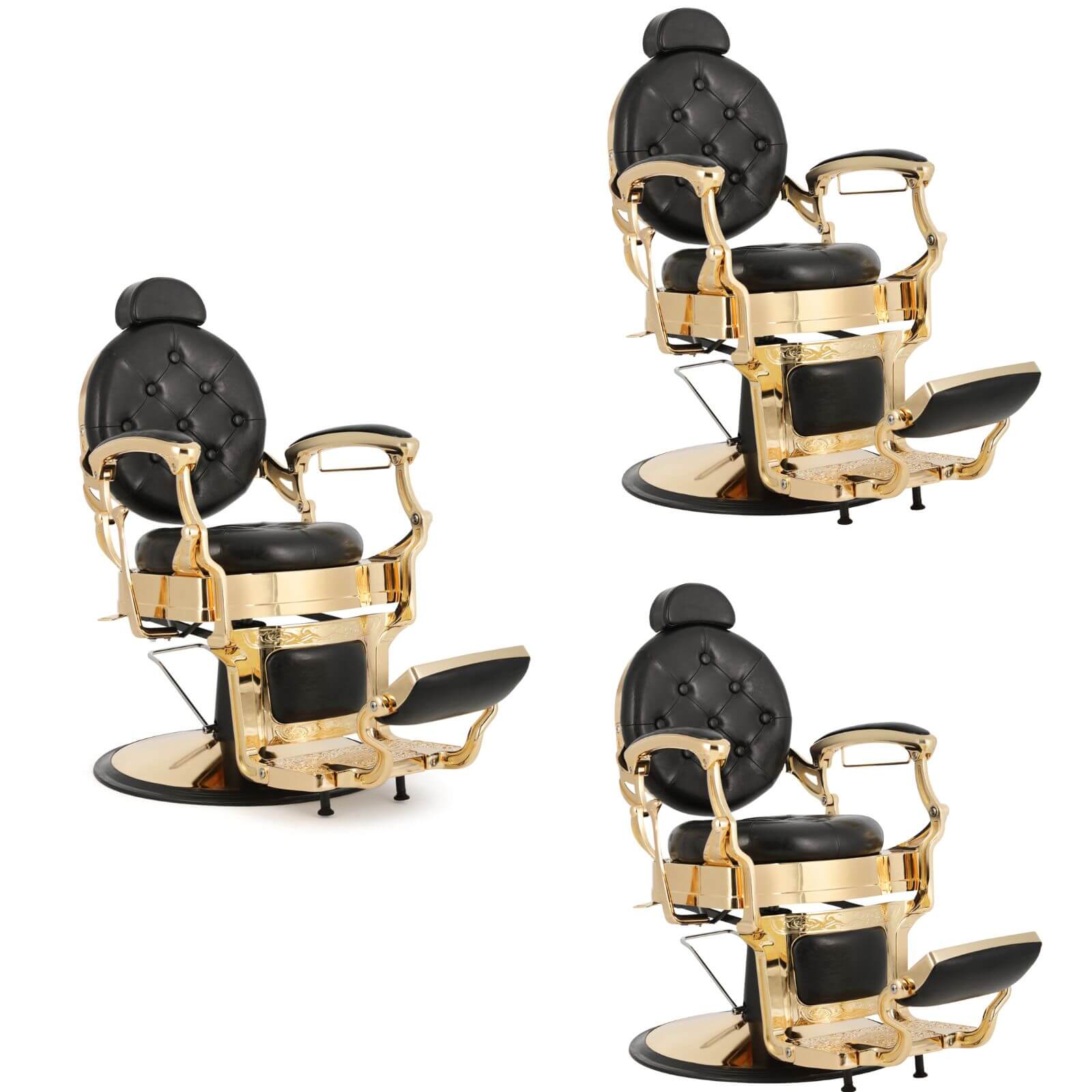 #5045 Retro Barber Chair Heavy Duty Vintage Salon Chair (Gold&Black)