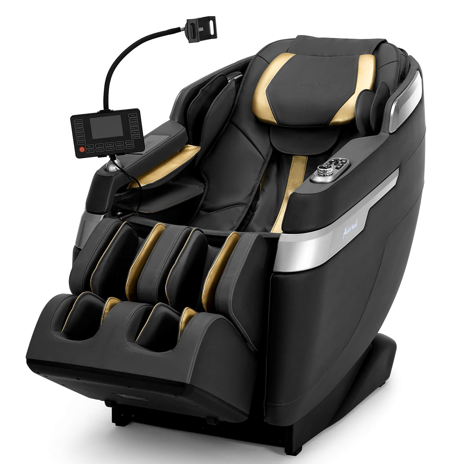 #2021 Full Body Massage Chair with Patented Phone Controller, Zero Gravity Shiatsu Recliner with AI Voice Control, Back and Calf Heating, Bluetooth Speakers, and Foot Massager