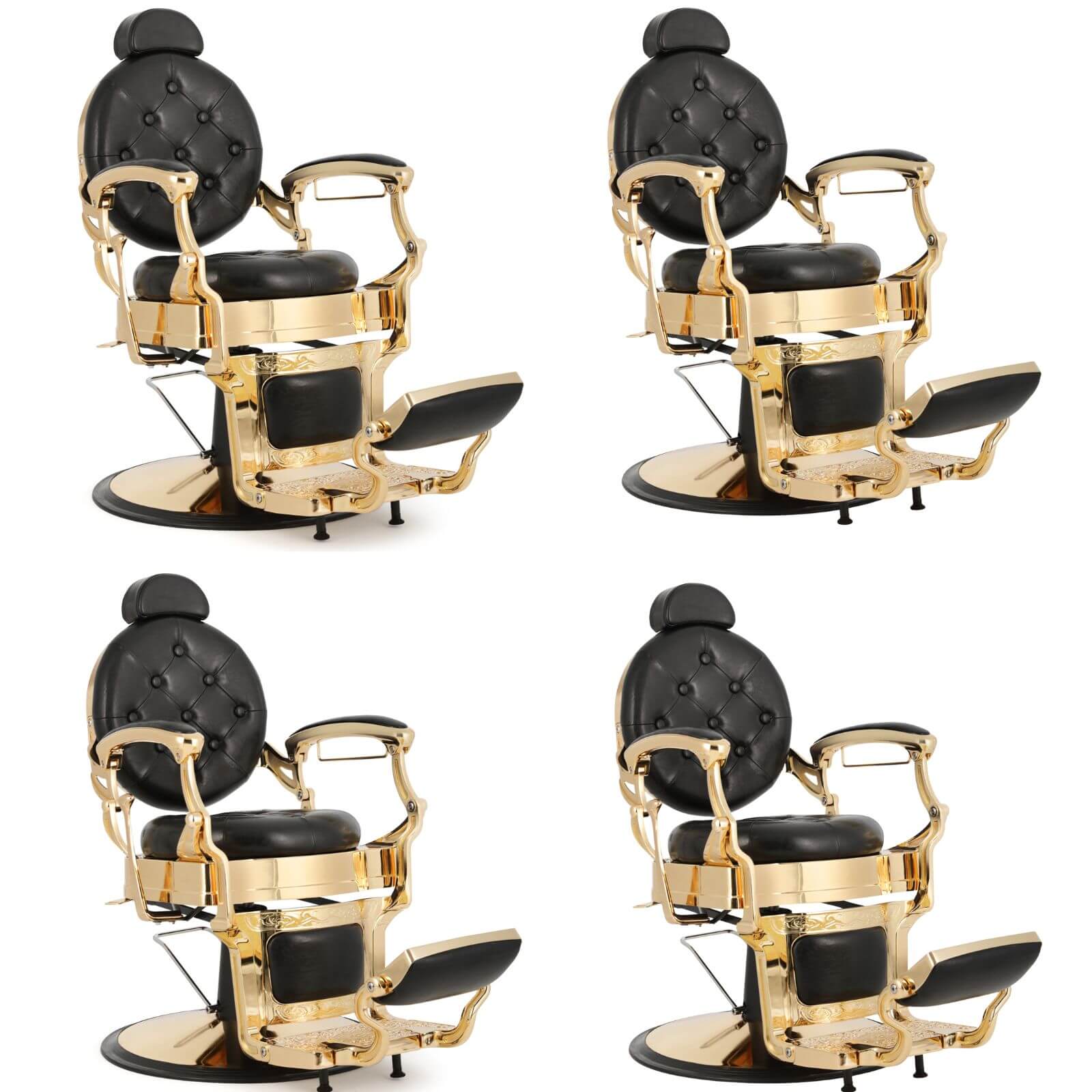 #5045 Retro Barber Chair Heavy Duty Vintage Salon Chair (Gold&Black)