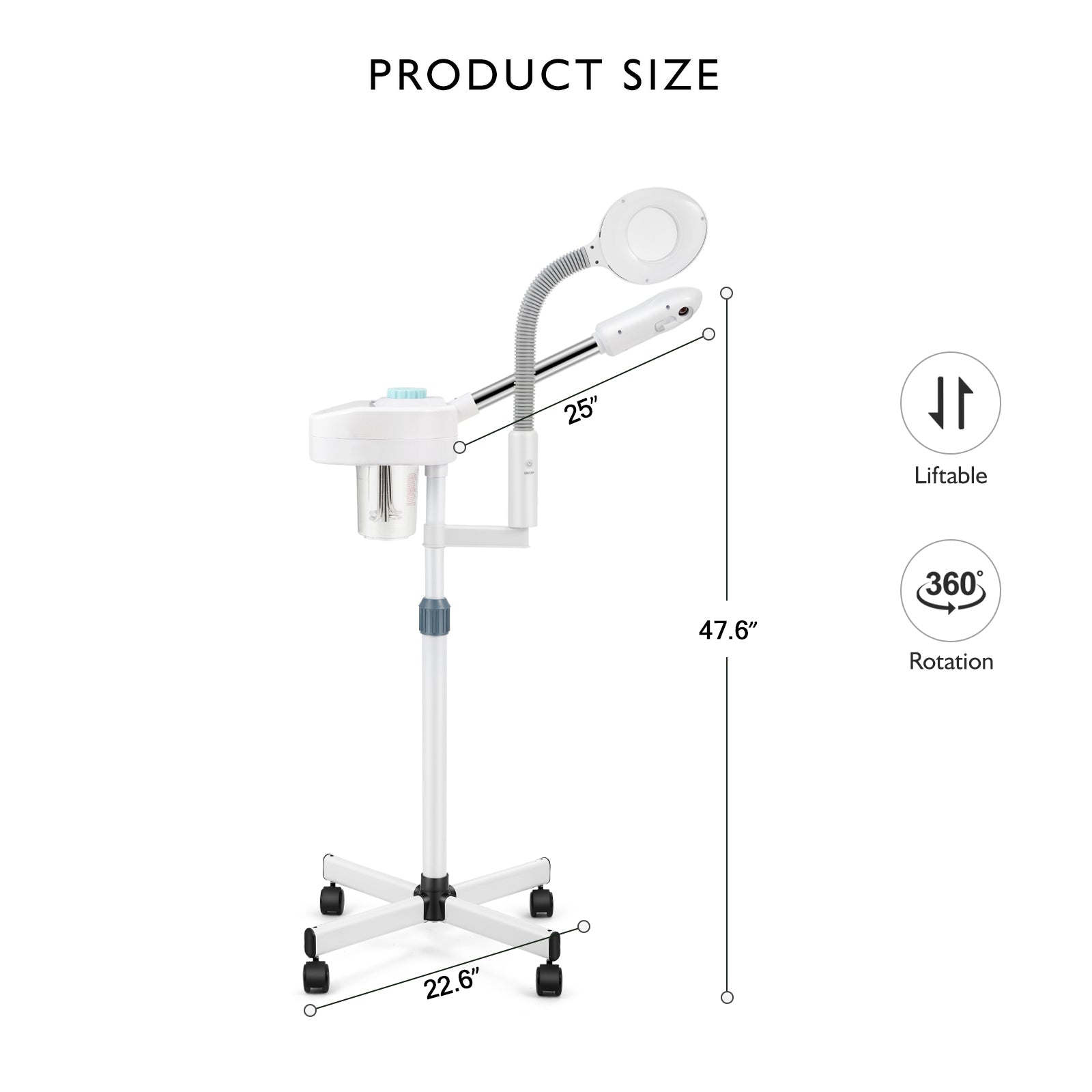 🎁 #4007 2 in1 Facial Steamer LED Magnifying Lamp Hot Ozone Beauty Salon Face Equipment (100% off)