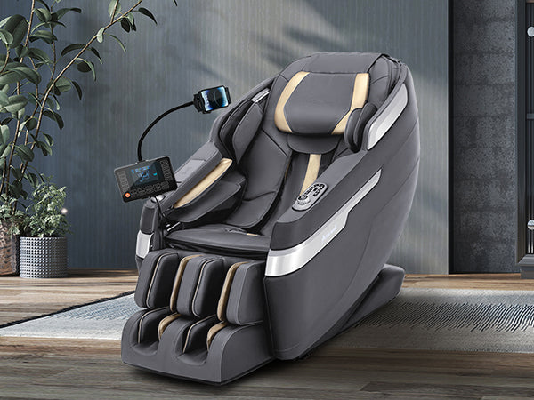 #2021 Full Body Massage Chair with Patented Phone Controller, Zero Gravity Shiatsu Recliner with AI Voice Control, Back and Calf Heating, Bluetooth Speakers, and Foot Massager