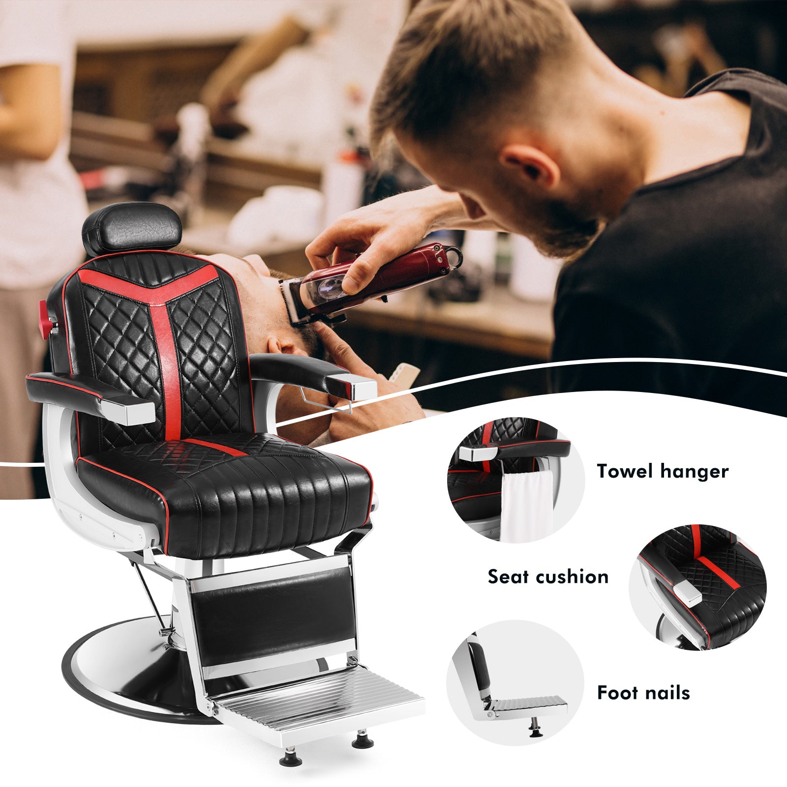 #5063 Barber Chair with Unique Backrest Lever
