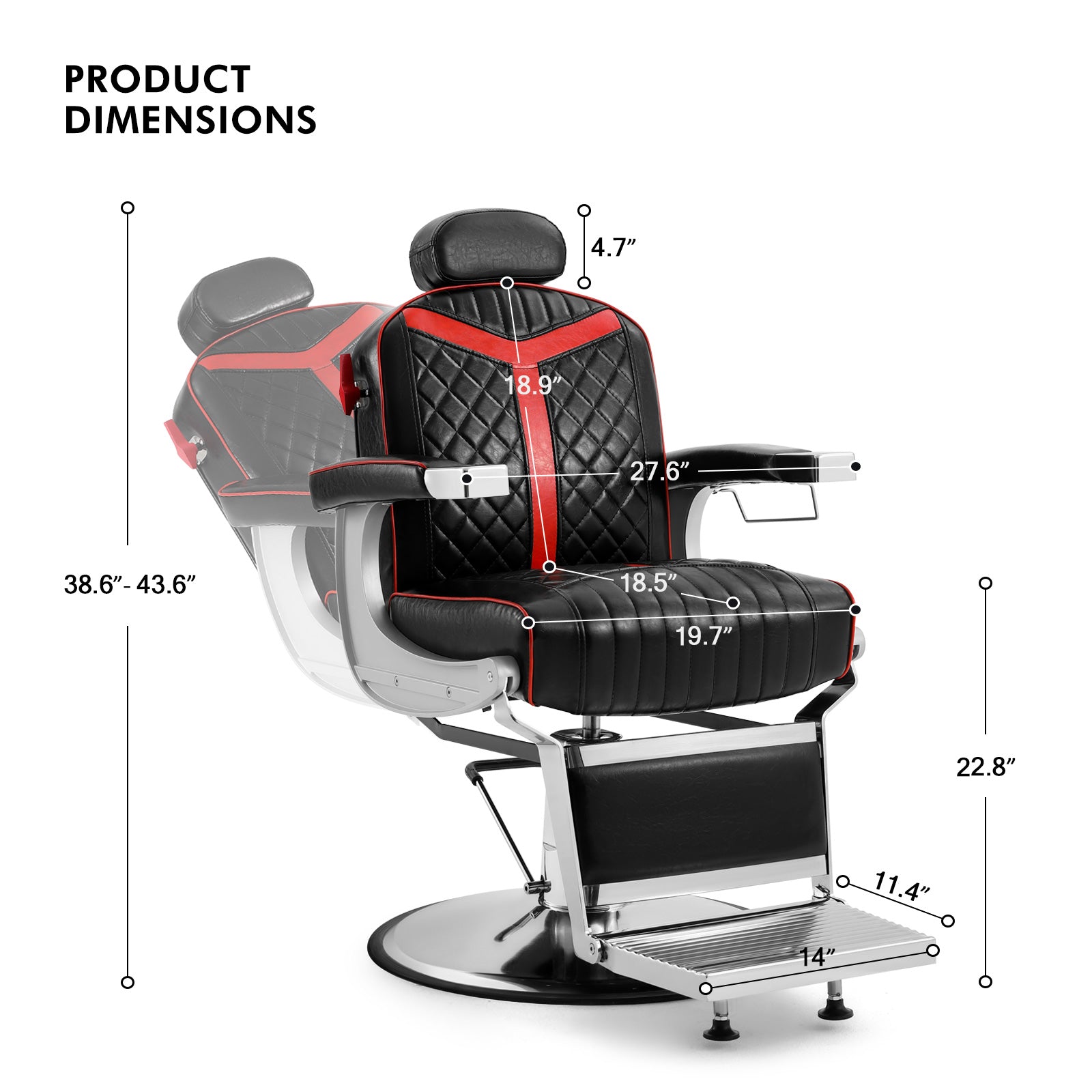 #5063 Barber Chair with Unique Backrest Lever