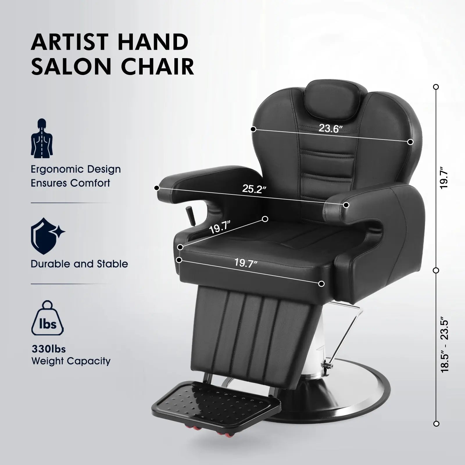 #5085 Heavy Duty All Purpose Barber Chair Artist hand